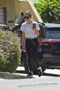 Ashley Benson in a White Cropped Tee