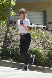 Ashley Benson in a White Cropped Tee