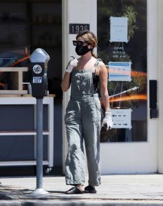 Ashley Tisdale in a Black Face Mask