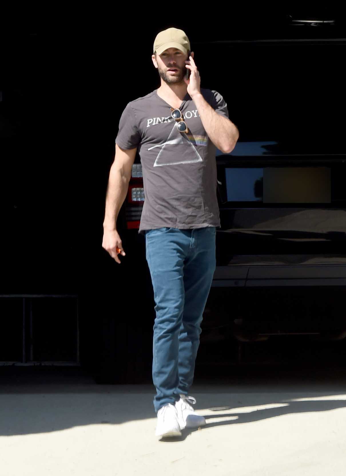 Chace Crawford in a Brown Tee