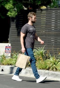 Chace Crawford in a Brown Tee