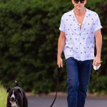 Chris Pine in a Black Flip-Flops Walks Her Dog Out in Los Angeles 05/13/2020