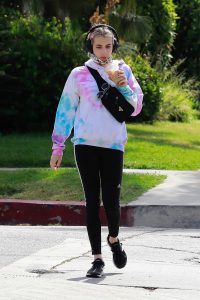 Emma Roberts in a Black Adidas Track Pants
