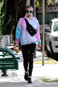 Emma Roberts in a Black Adidas Track Pants