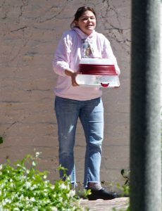 Ginnifer Goodwin in a Pink Hoody