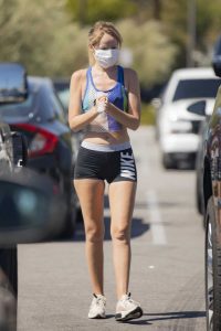 Hayley Roberts in a Protective Mask