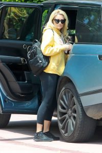 Holly Madison in a Yellow Hoody