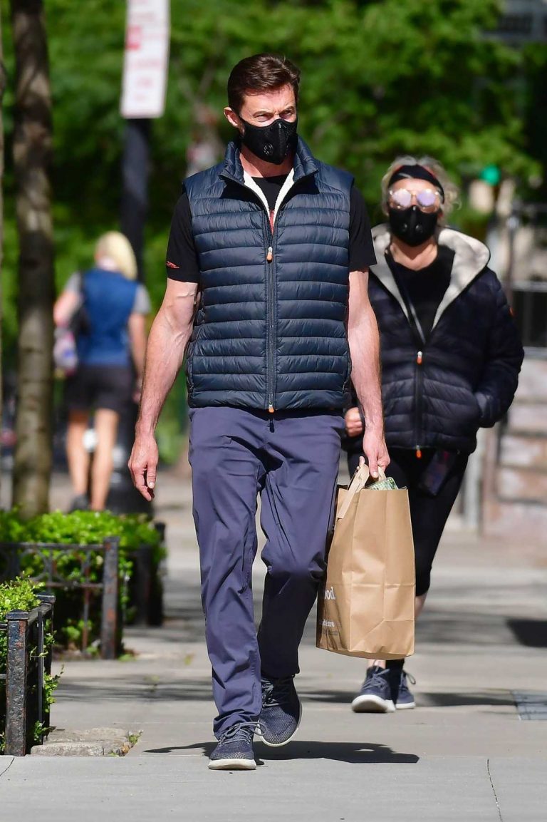 Hugh Jackman in a Black Sneakers Was Seen Out with Deborra-Lee Furness ...