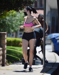 Jayde Nicole in a Pink Sports Bra