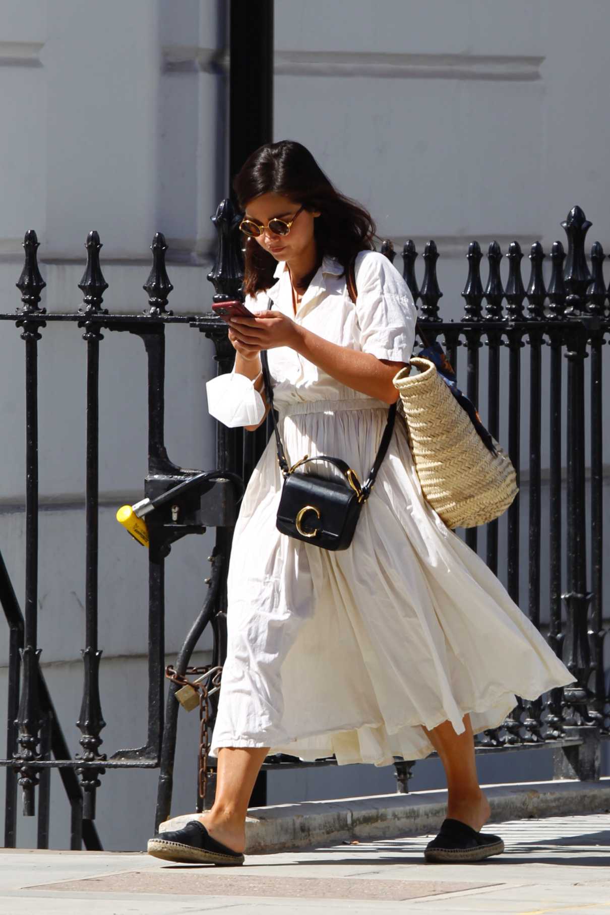 Jenna Coleman in a White Skirt