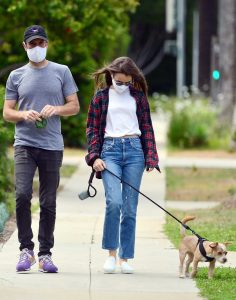 Lily Collins in a Protective Mask