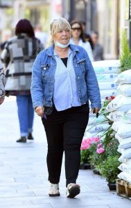 Linda Robson in a Blue Denim Jacket