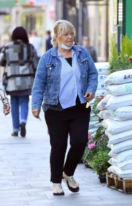 Linda Robson in a Blue Denim Jacket