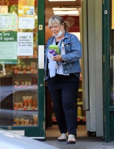 Linda Robson in a Blue Denim Jacket