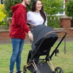 Marnie Simpson in a Gray Pants Was Seen Out with Casey Johnson and their Son Rox in Bedfordshire 05/11/2020