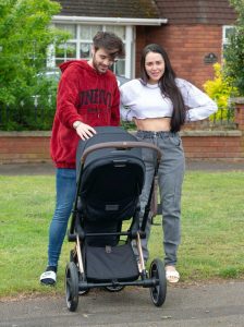 Marnie Simpson in a Gray Pants