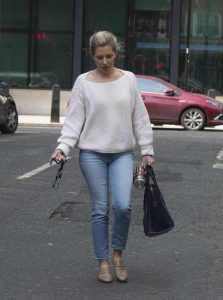 Mollie King in a Blue Jeans