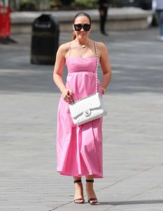 Myleene Klass in a Pink Dress