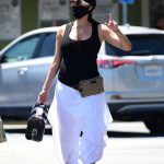 Nikki Bella in a Black Face Mask Shows Her Growing Baby Bump in Los Angeles 05/01/2020