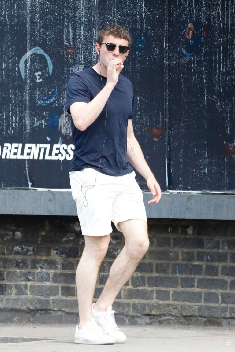 Paul Mescal in a Black Tee Smokes a Sigarette During His Daily Relaxing ...