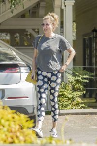 Rebecca Romijn in a Floral Print Leggings