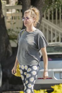 Rebecca Romijn in a Floral Print Leggings