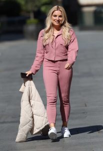 Sian Welby in a Pink Suit