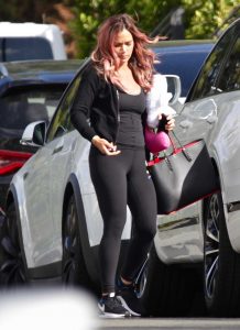 Teddi Mellencamp in a Black Leggings