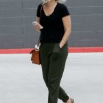 Ali Fedotowsky in a Black Tee Heads to the Hospital for an Appointment in Los Angeles 06/16/2020