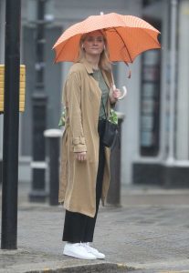 Anne-Marie Duff in a Beige Trench Coat