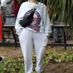 Anne-Marie in a Gray Sweatsuit Attends the Black Lives Matter Protest in London 06/03/2020