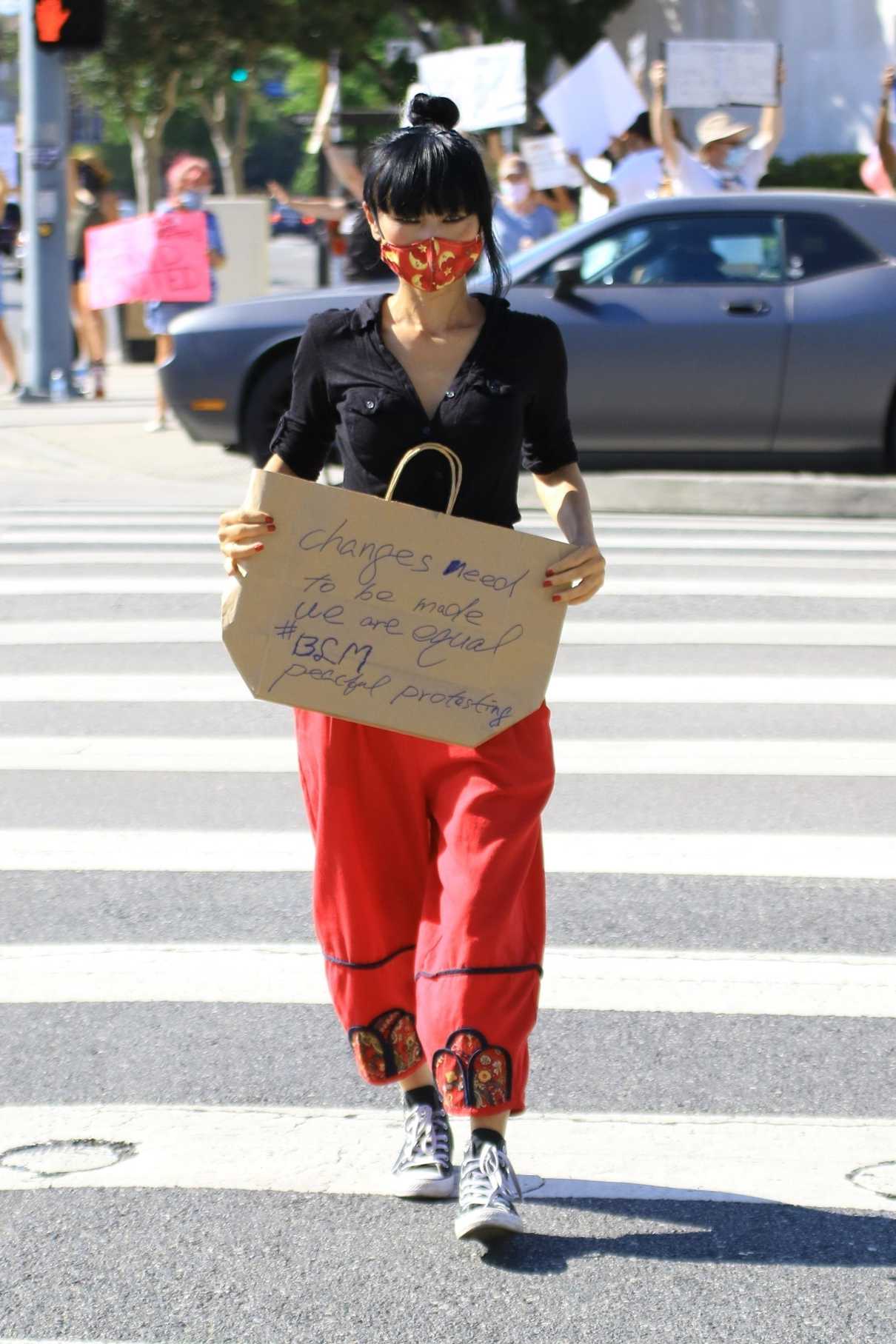 Bai Ling in a Red Pants