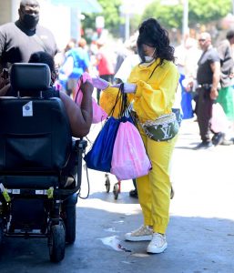 Blac Chyna in a Yellow Jumpsuit