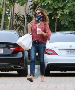 Cindy Crawford in a Bandana as a Face Mask