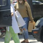 Haylie Duff in a Blue Ripped Jeans Goes Shopping at Her Children’s Shop Little Moon in Studio City 06/23/2020