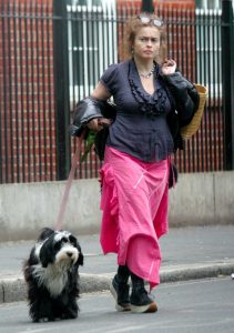 Helena Bonham Carter in a Pink Skirt