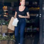Ireland Baldwin in a Black Tee Goes Shopping for a Burger at Monty’s Good Burger in Los Angeles 06/18/2020