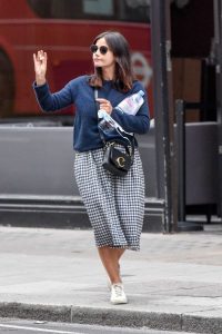 Jenna Coleman in a White Sneakers