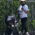 Jodie Turner-Smith in a Yellow Cap Steps Out to Walk Her Newborn in Los Angeles 06/08/2020