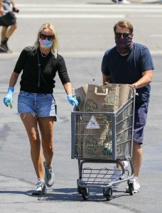 Julia Carey in a Blue Daisy Duke Shorts