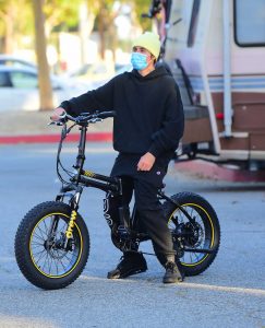 Justin Bieber in a Protective Mask