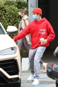 Justin Bieber in a Red Hoody