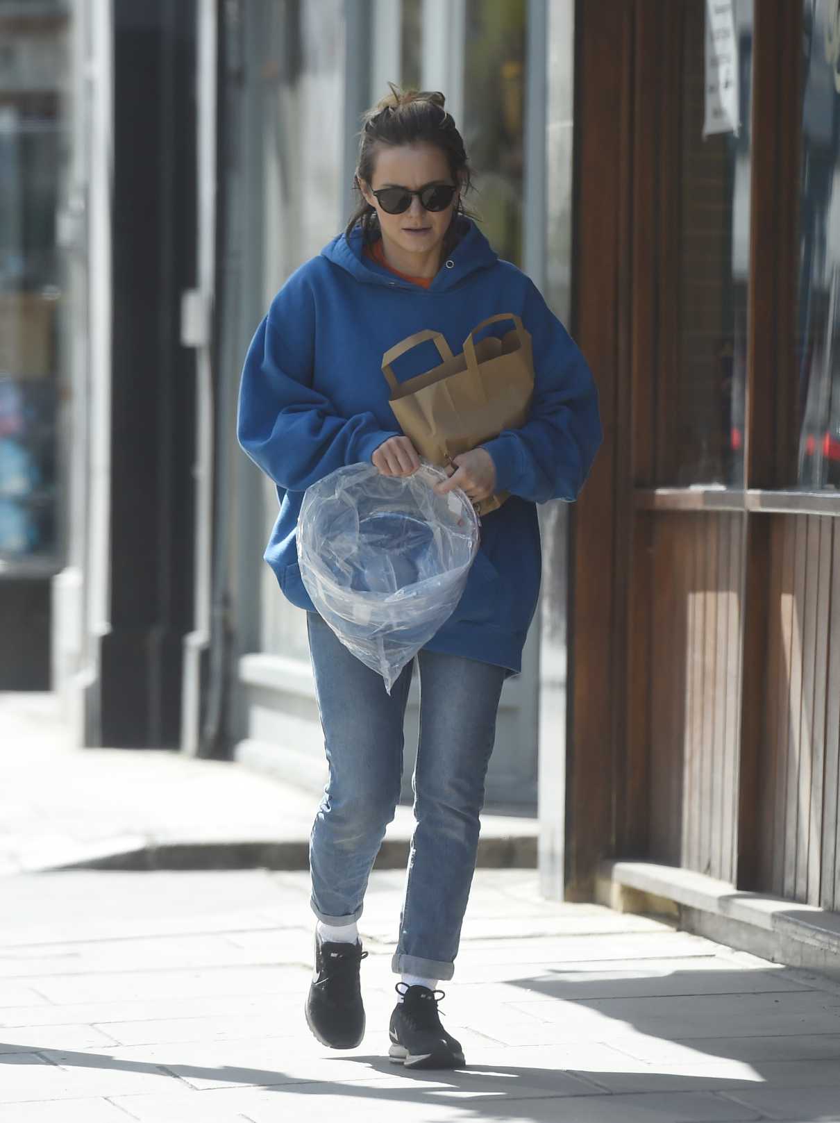 Kara Tointon in a Blue Oversized Hoody