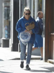 Kara Tointon in a Blue Oversized Hoody