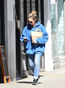 Kara Tointon in a Blue Oversized Hoody