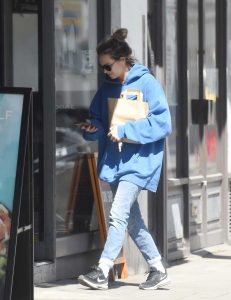 Kara Tointon in a Blue Oversized Hoody