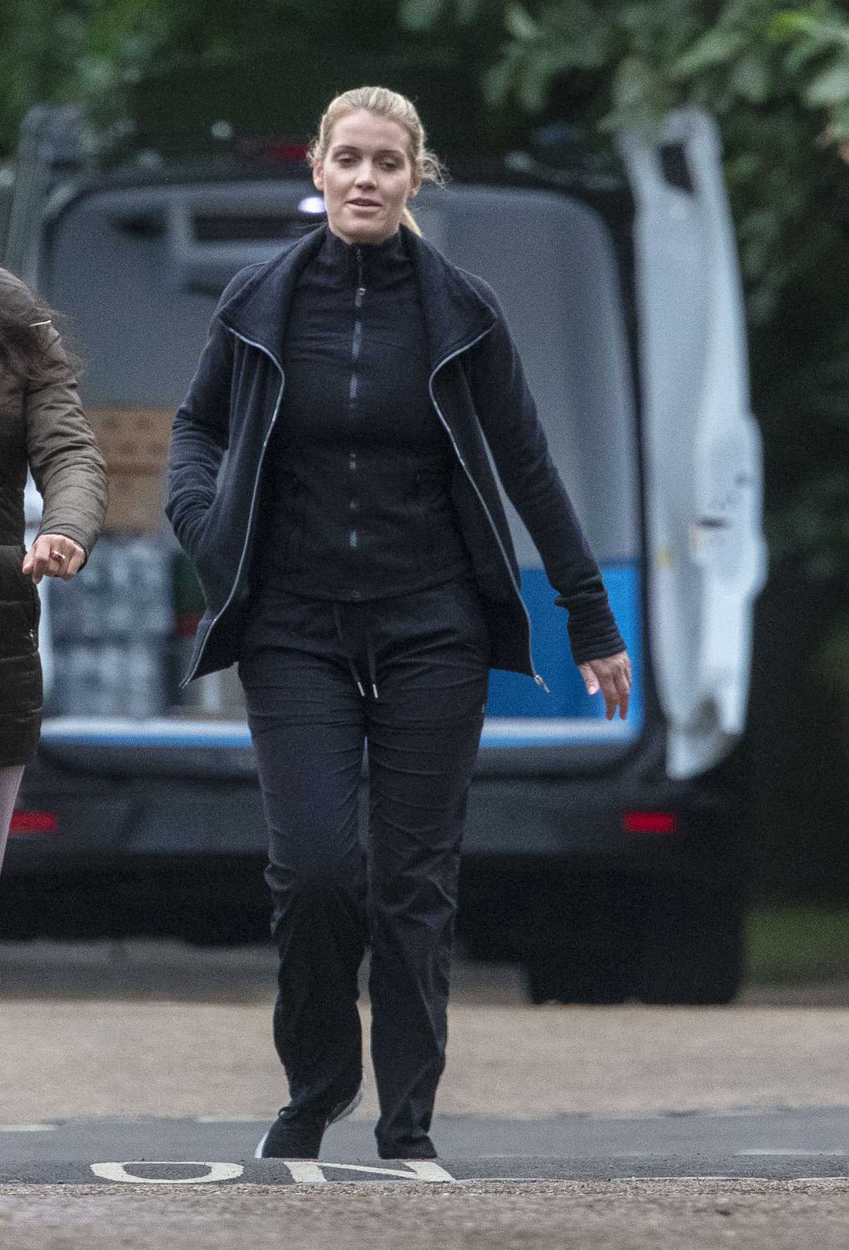 Kitty Spencer in a Black Tracksuit