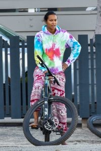 Lais Ribeiro in a Full Colour Hoody