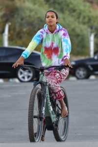 Lais Ribeiro in a Full Colour Hoody