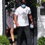 Luciana Barroso in a Floral Dress Leaves Ben Affleck’s House Out with Matt Damon in Brentwood 06/28/2020